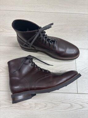 Thursday Boot Company Men's President Leather Lace-Up Boots in Black Coffee